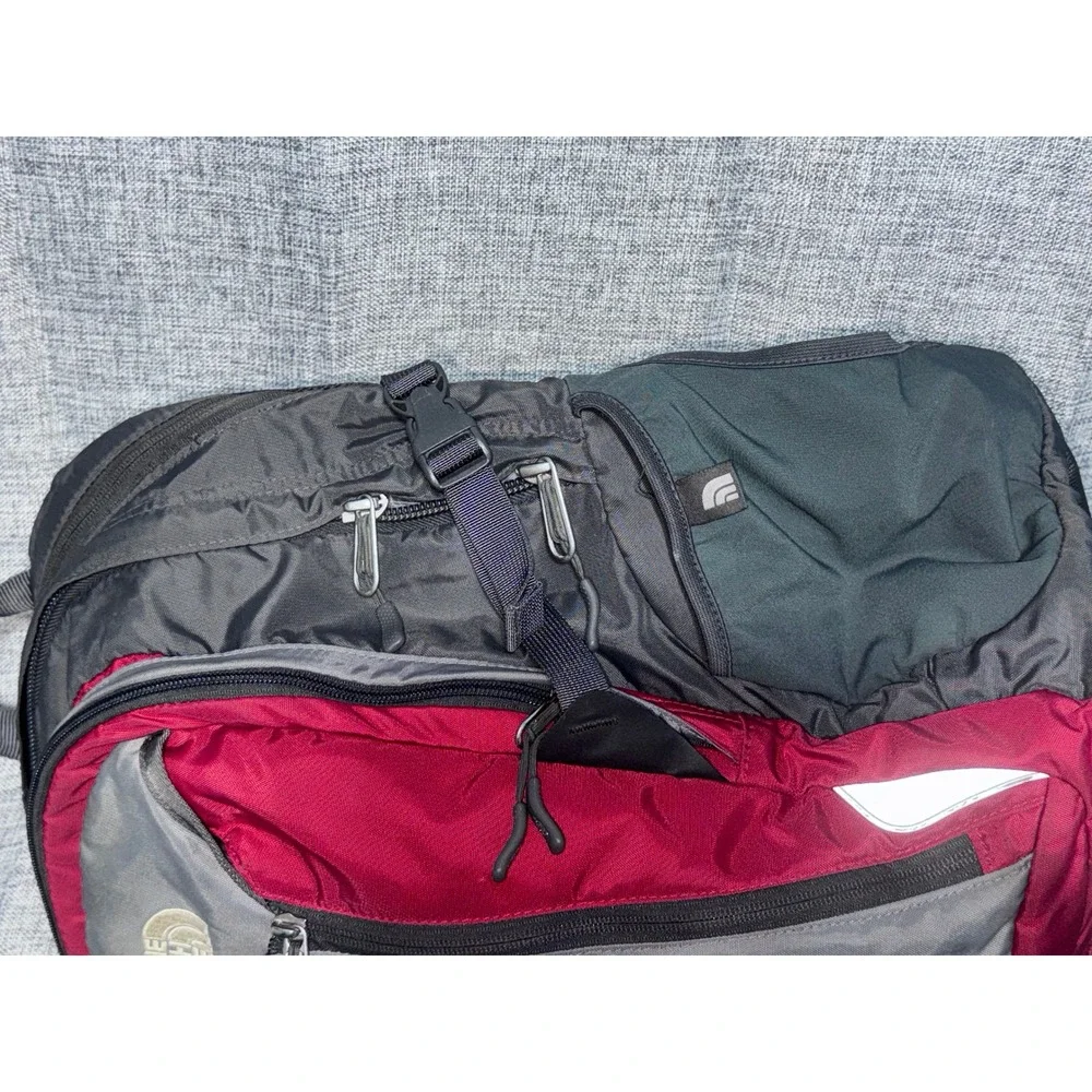 The North Face Surge Backpack Red Black Grey Hiking Travel Laptop Bag